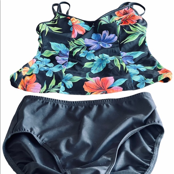 Miraclesuit Other - MIRACLESUIT FLORAL TANKINI TOP WITH BLACK BOTTOM 8